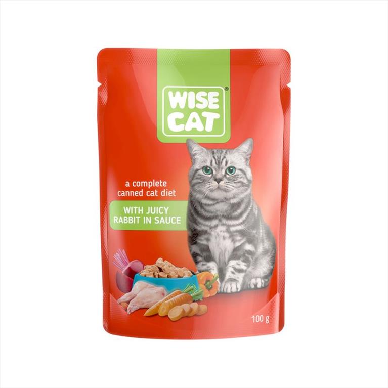 Wise Cat Adult Υγρή Τροφή με Κουνέλι σε Σάλτσα 100gr