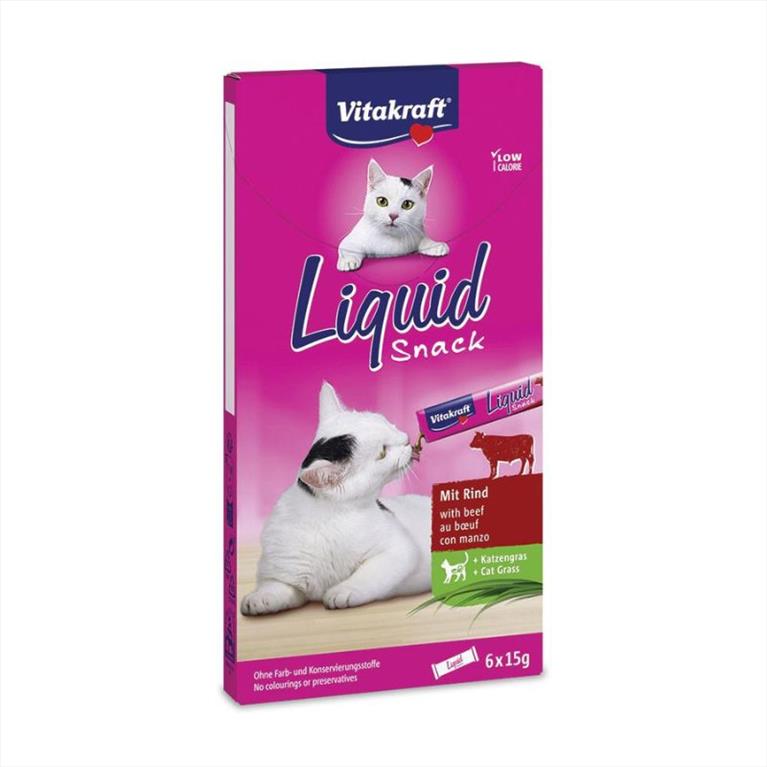 Vitakraft Υγρό Snack με Μοσχάρι 6x15gr