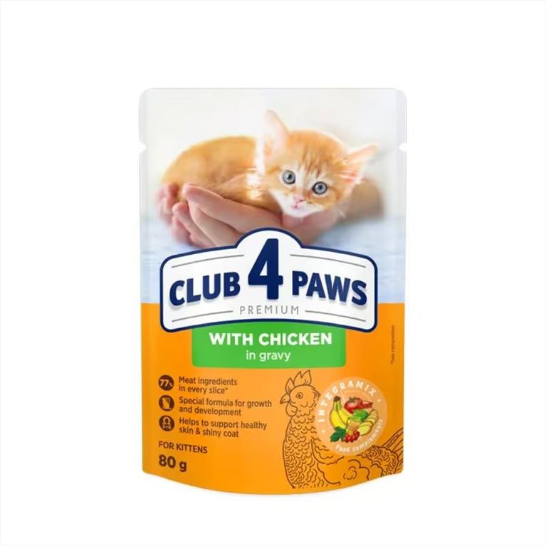 Club 4 Paws Kitten με Κοτόπουλο σε Σάλτσα 80gr