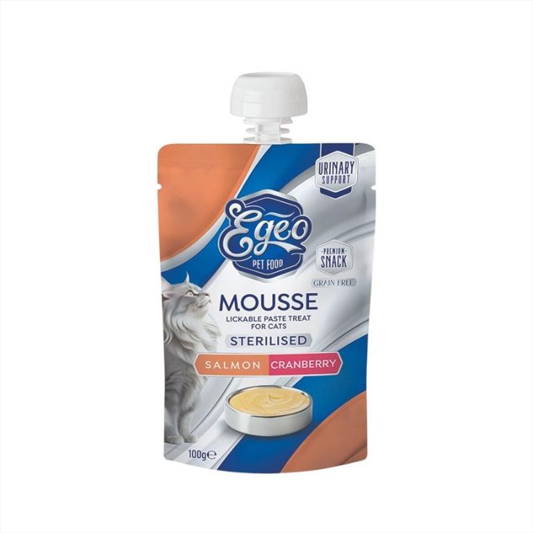 EGEO Mousse Sterilised Λιχουδιά με Σολομό και Cranberry 100gr