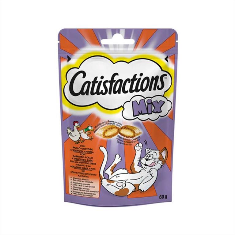 Catisfaction Mix Λιχουδιές Γάτας με Κοτόπουλο και Πάπια 60γρ