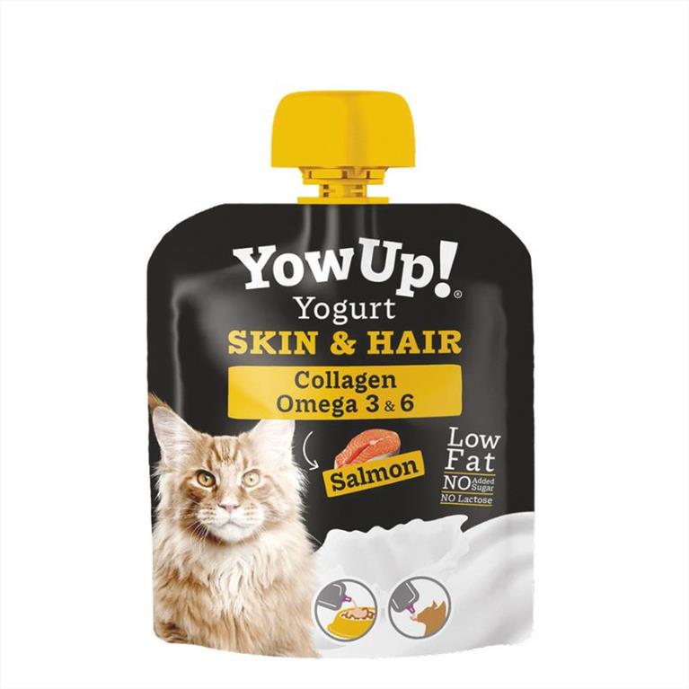 YowUP Cat Yogurt Pouch Skin & Hair Γιαούρτι με Σολομό 85gr