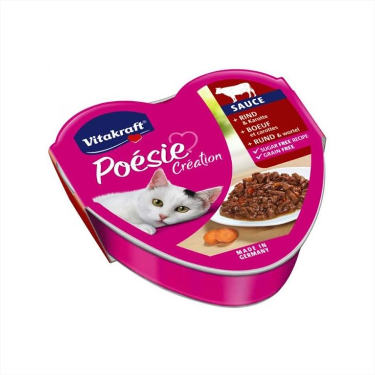 Vitakraft Poesie Creation Βοδινό με καρότα σε σάλτσα 85gr