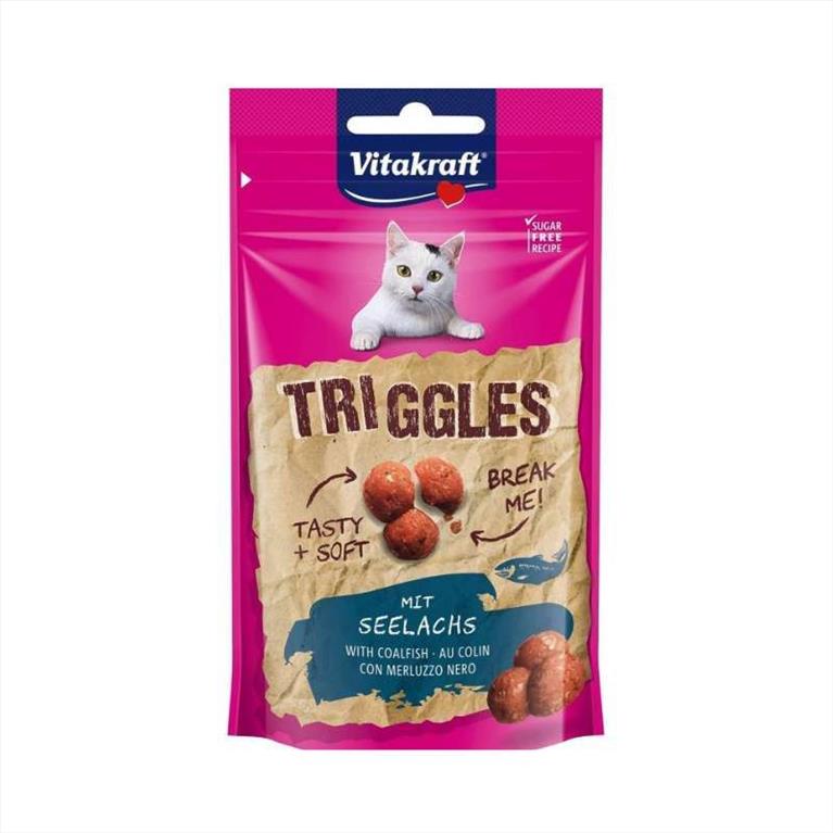 Vitakraft Triggles Cat Snack Γάτας με Μπακαλιάρο 40gr