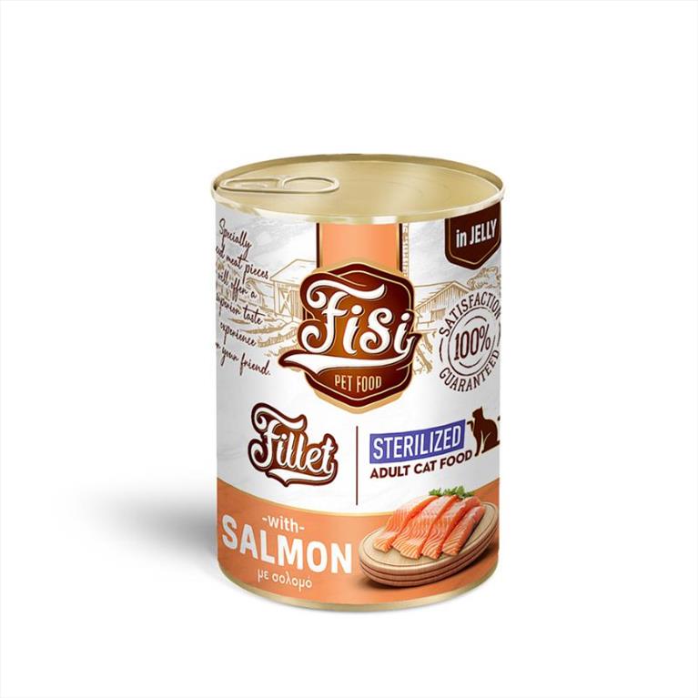 Fisi Cat Adult Sterilized Σολομός σε ζελέ 400gr