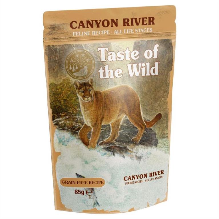 Taste of the Wild Canyon River Pouch με Πέστροφα, Κοτόπουλο και Γαλοπούλα σε Σάλτσα 85gr