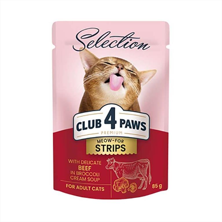 Club 4 Paws Selection Adult σε Κρεμώδη Σούπα με Μοσχάρι 80gr