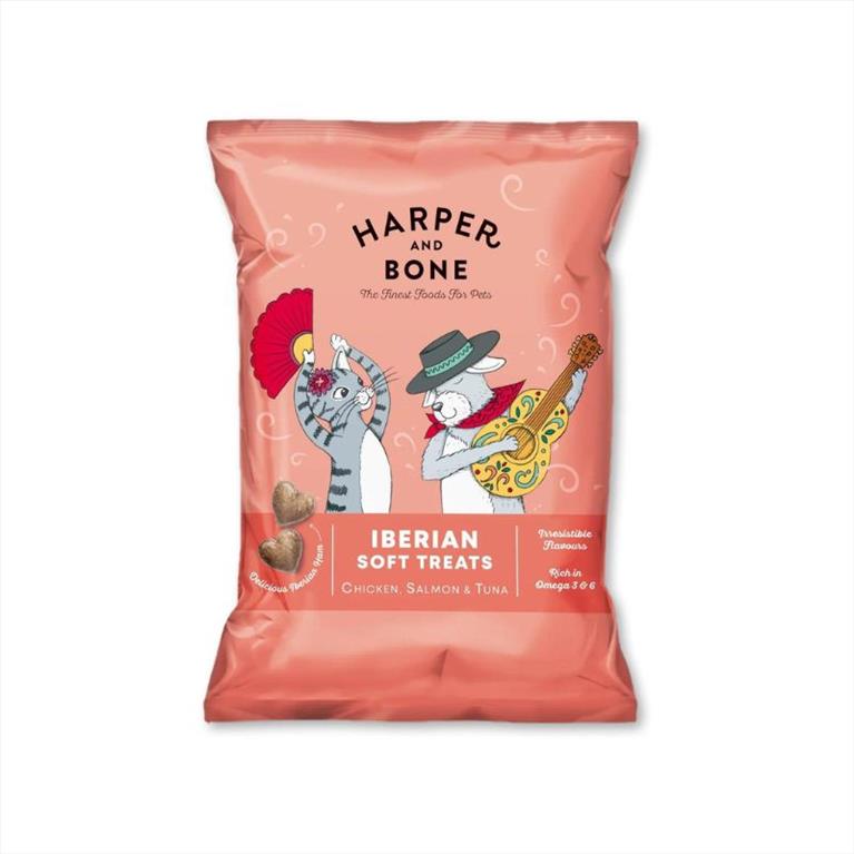 Harper and Bone Cats & Dogs Iberian Soft Treats με Κοτόπουλο, Σολομό και Τόνο 90gr