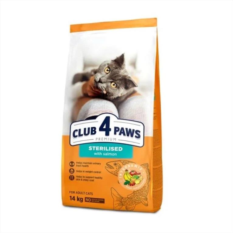 Club 4 Paws Sterilized με Σολομό 14kg