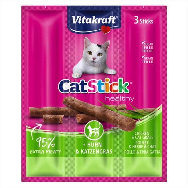 Vitakraft Cat Sticks με Κοτόπουλο και γρασίδι 18gr (3τεμ)