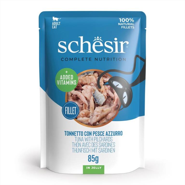 Schesir Complete and Balanced Jelly Pouch με Τόνο και Σαρδέλα 85gr