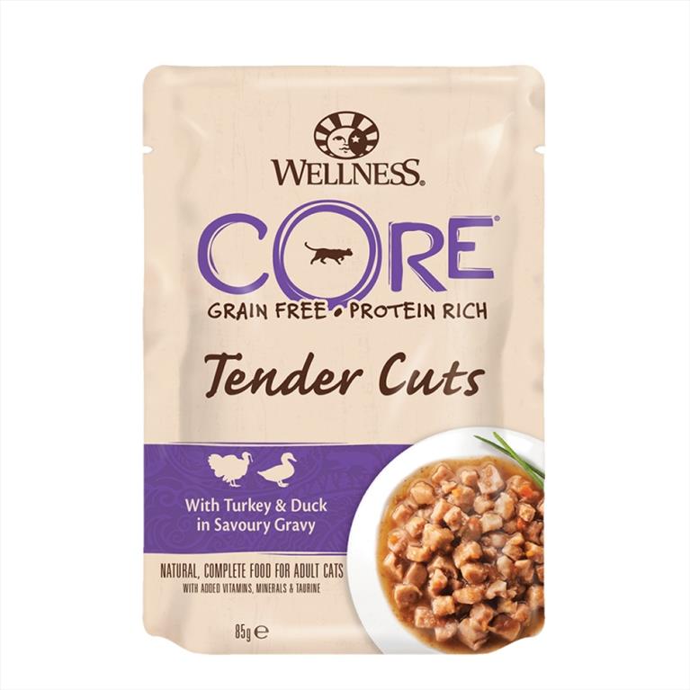 Wellness Core Tender Cuts Γαλοπούλα και Πάπια σε Σάλτσα 85gr