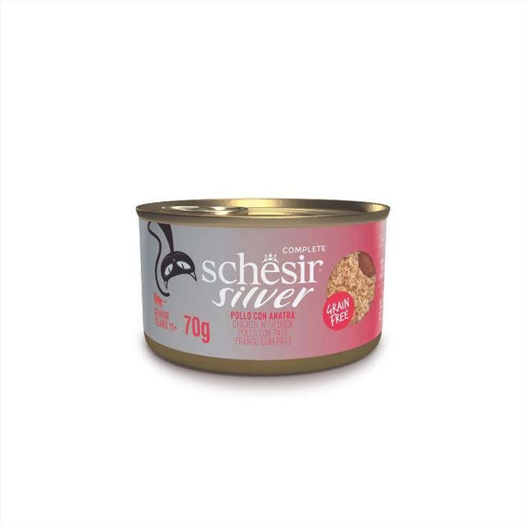 Schesir Cat Silver Mousse&Shreads Κοτόπουλο με Πάπια 70gr