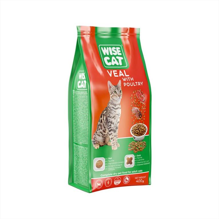 Wise Cat Adult Μοσχάρι με Πουλερικά 400gr