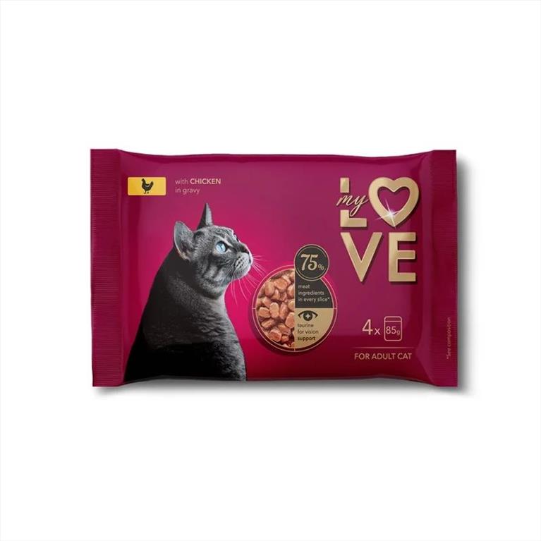 My Love Multipack με κοτόπουλο σε σάλτσα 4x85gr
