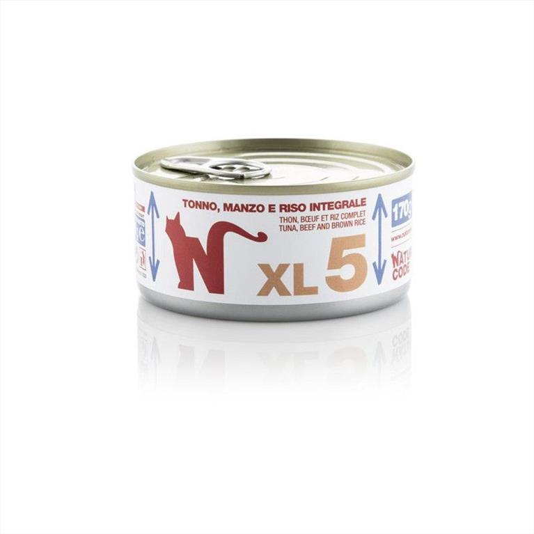 Natural Code XL5 με Βοδινό, Τόνο και Καστανό Ρύζι 170gr