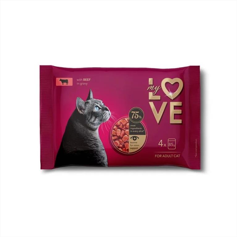 My Love Multipack με Βοδινό σε σάλτσα 4x85gr