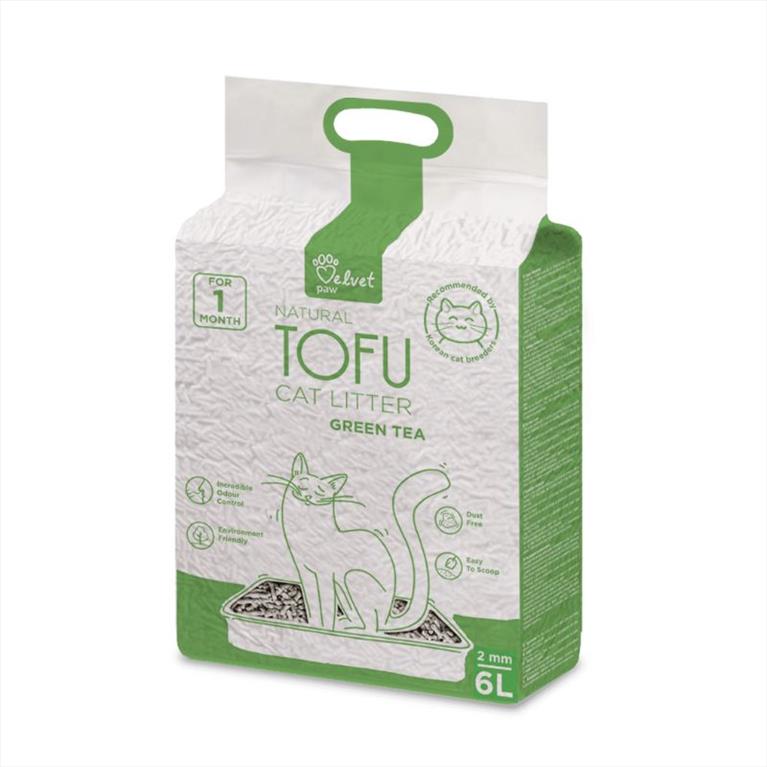 Velvet Paw Tofu Cat Litter με Πράσινο Τσάι 6L