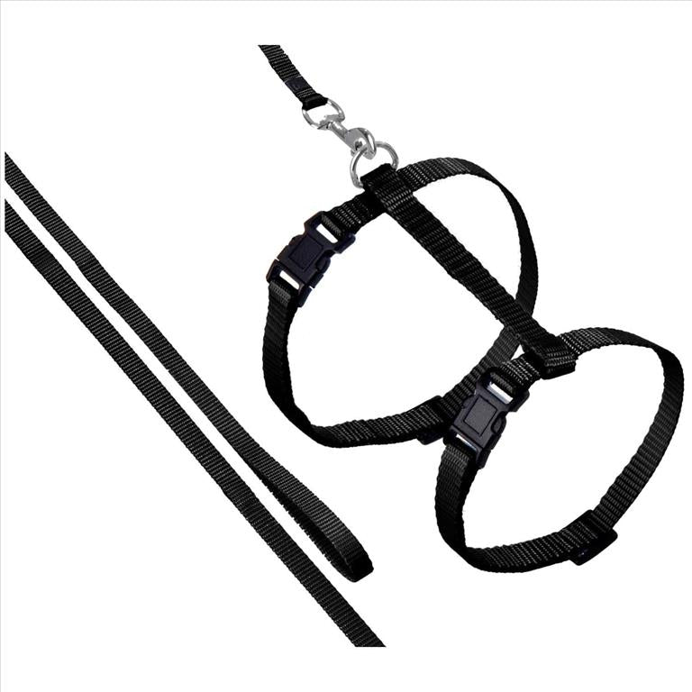 FLAMINGO Επιστήθιο και Λουράκι Γάτας Μαύρο 110cm