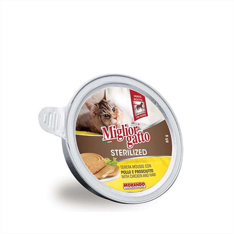 Miglior Gatto Sterilised Mousse Κοτόπουλο και Προσούτο 85gr