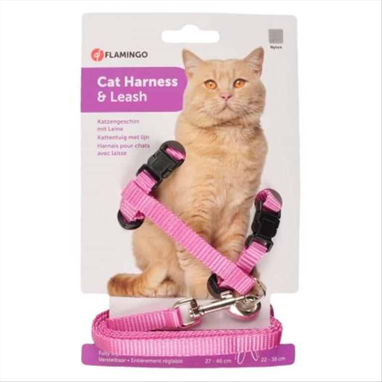 FLAMINGO Επιστήθιο και Λουράκι Γάτας Ροζ 110cm