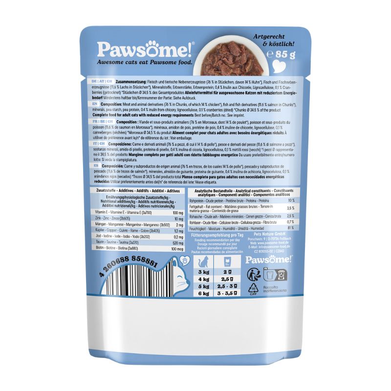 Pawsome Adult Light/Sterilized Σολομός 85gr