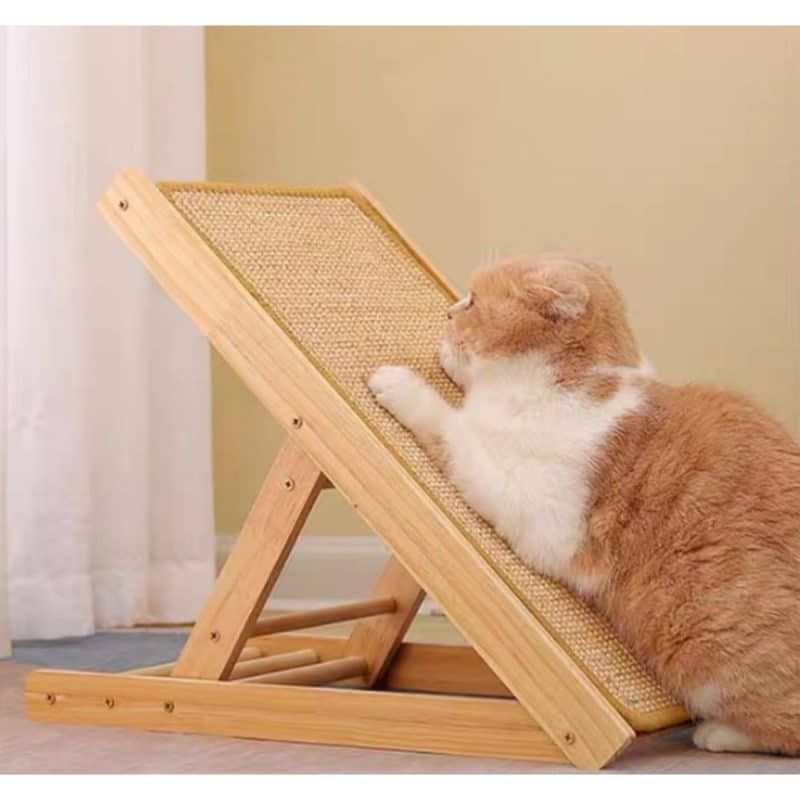 Ξύλινο Ονυχοδρόμιο-Κρεβάτι με Χαλάκι Scratcher 48x28x38/52cm