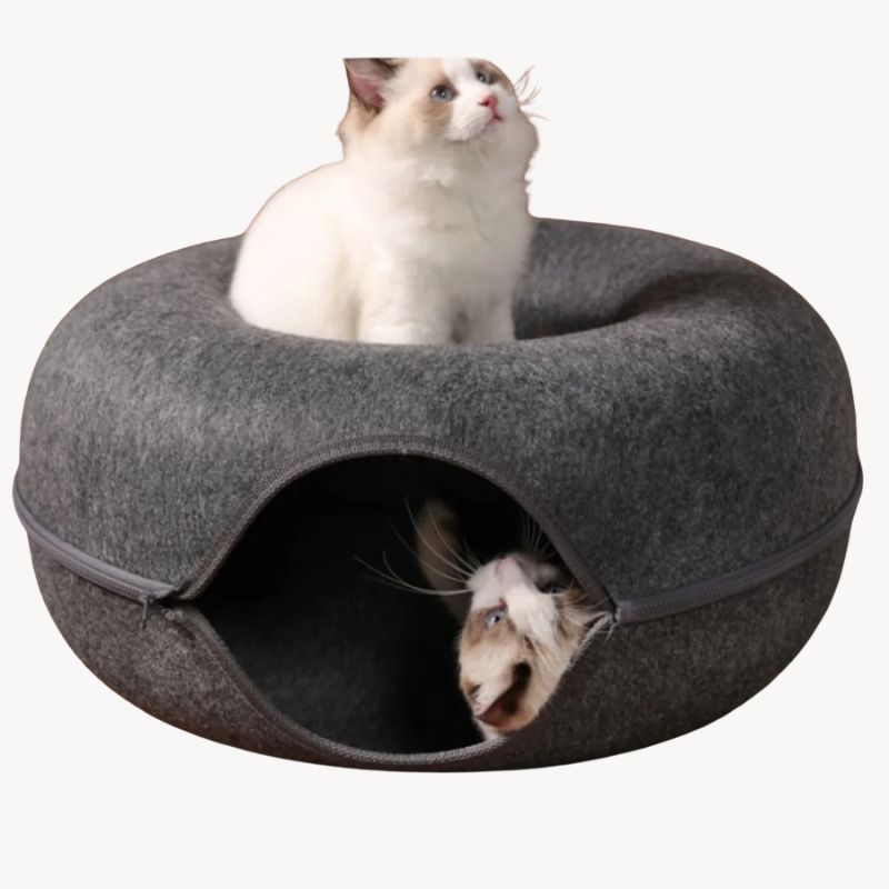 Γκρι Φωλιά-Τούνελ Γάτας 60x28cm